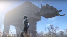 《辐射 4》玩家在荒原上建造巨型 AT-AT